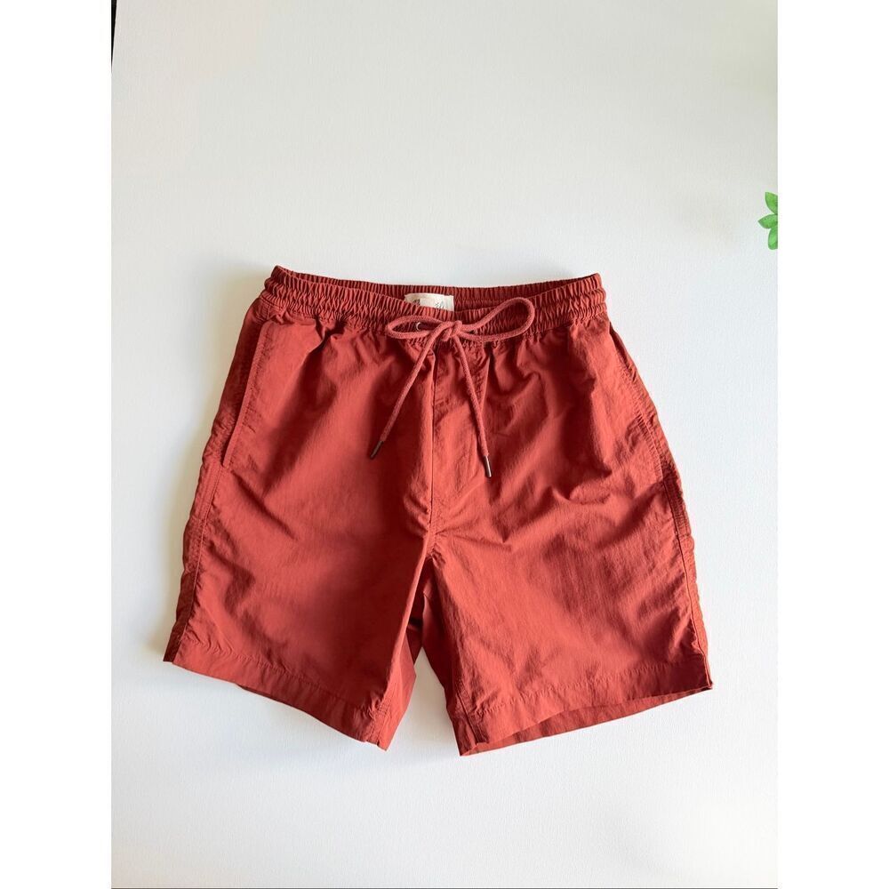 Madewell Everywear Shorts Men's Small 6.5”’Dark Brick Ripstop Nylon Drawstring S